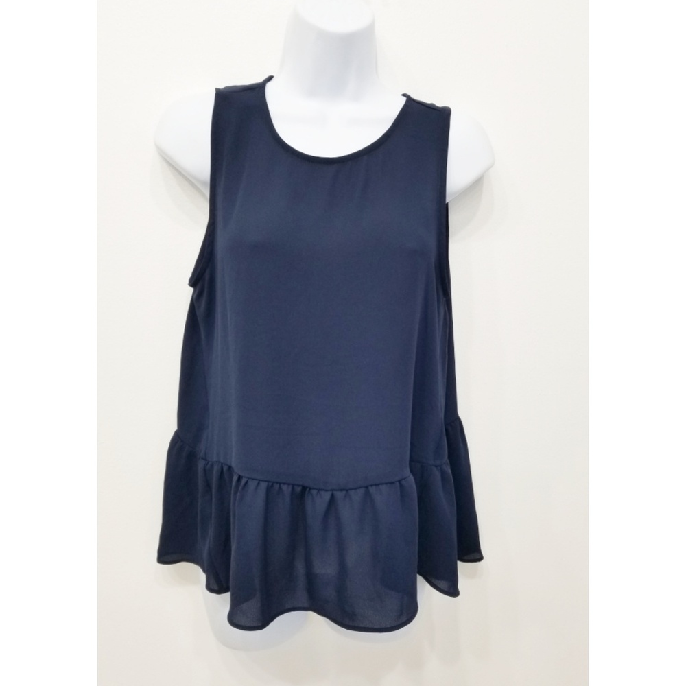 Banana Republic Factory blue sheer peplum top